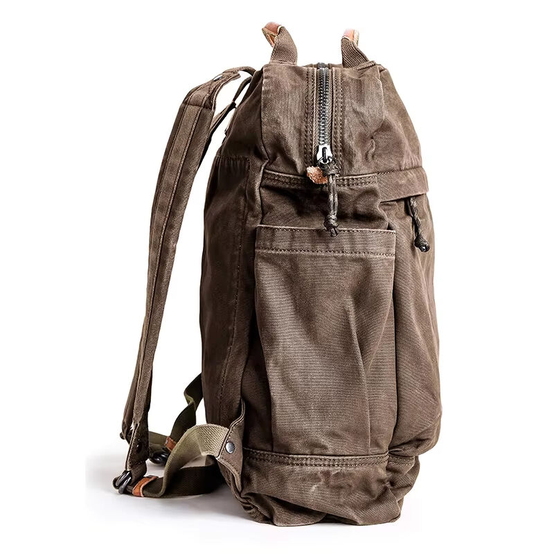 Fashionable canvas backpack retro outdoor travel casual leather handle canvas bag, backpack vintage Canvas Bag vintage Canvas Ba (3) Fashionable canvas backpack retro outdoor travel casual leather handle canvas bag, backpack vintage Canvas Bag vintage Canvas Ba (3)