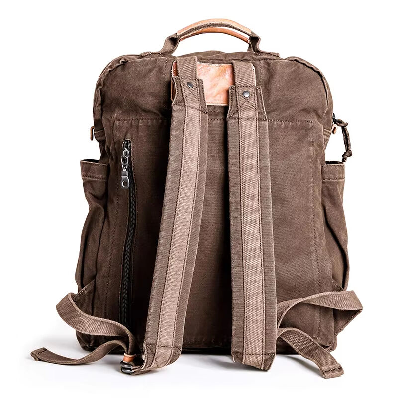 Fashionable canvas backpack retro outdoor travel casual leather handle canvas bag, backpack vintage Canvas Bag vintage Canvas Ba (4) Fashionable canvas backpack retro outdoor travel casual leather handle canvas bag, backpack vintage Canvas Bag vintage Canvas Ba (4)