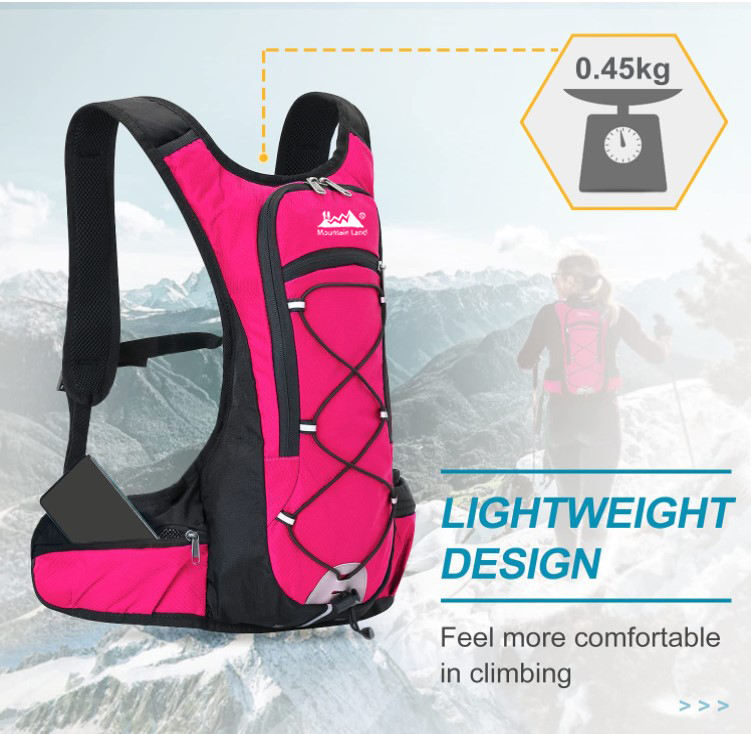 Hydration Backpack with 70oz Water Bladder 2 Waist Pouch Water Pack Lightweight Nylon Hydration Pack for Hiking Camping Cycling
