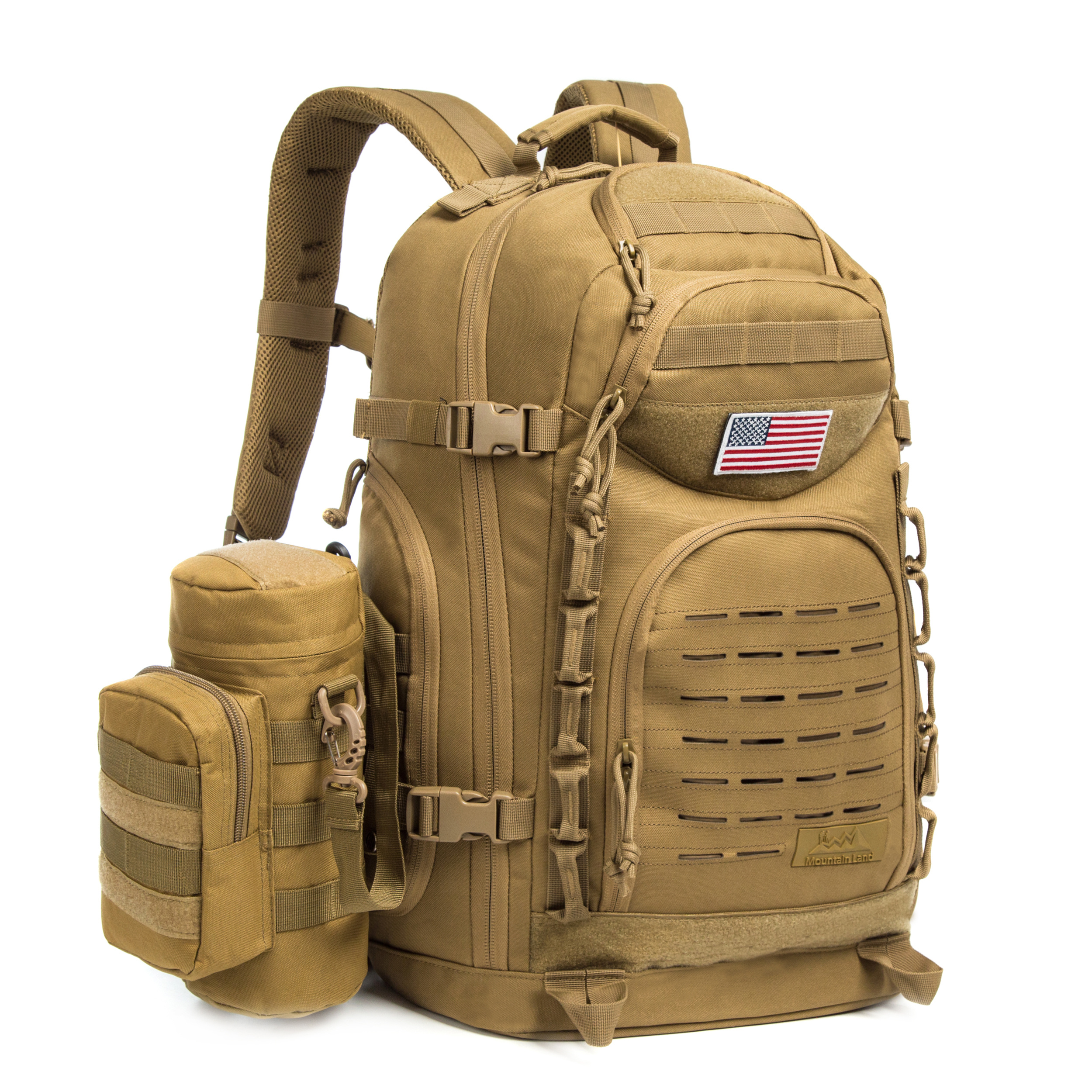 Khaki 38L Tactical Molle Backpack for Men Military Bag 