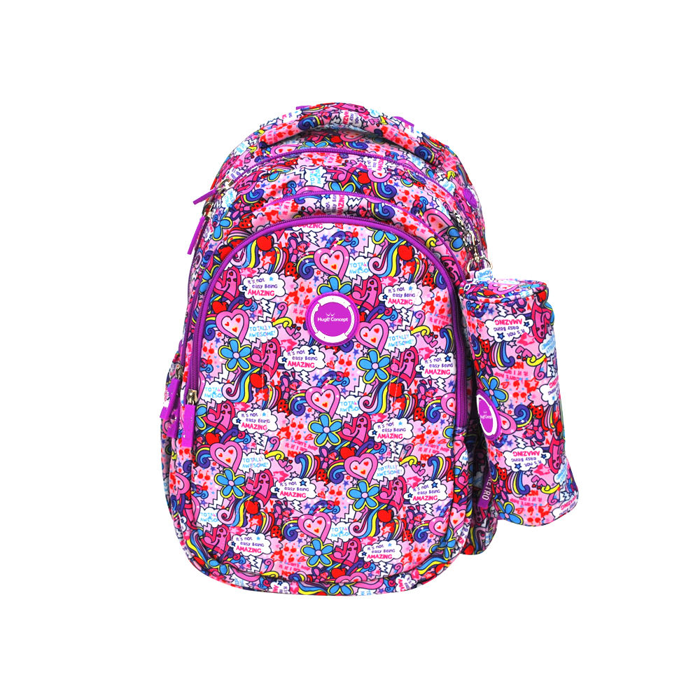 Comic Style Backpack Polyester Oxford Cloth Girls backpack