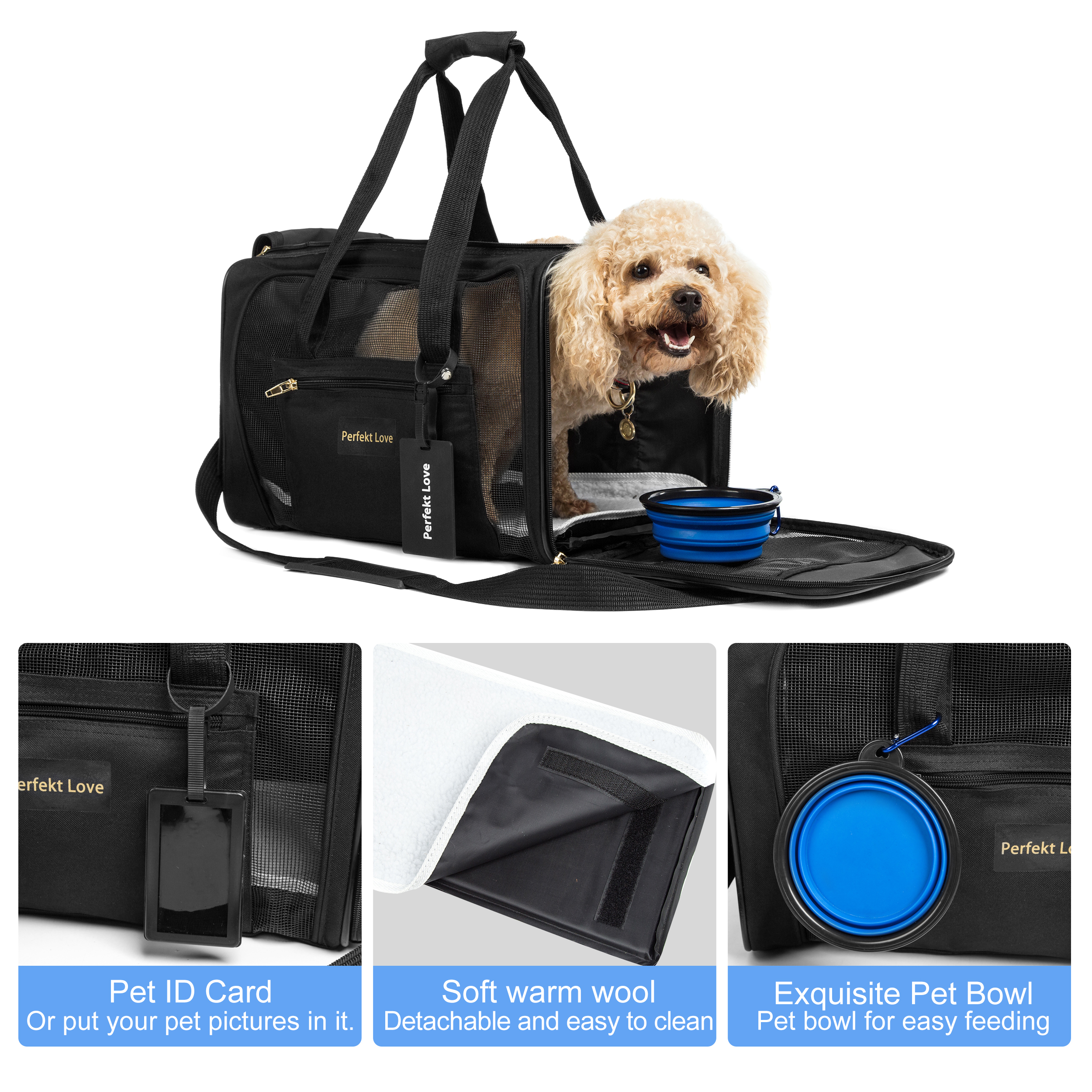 Portable Cat Carrier Folding Dog Soft Sided Travel Carrier Bag