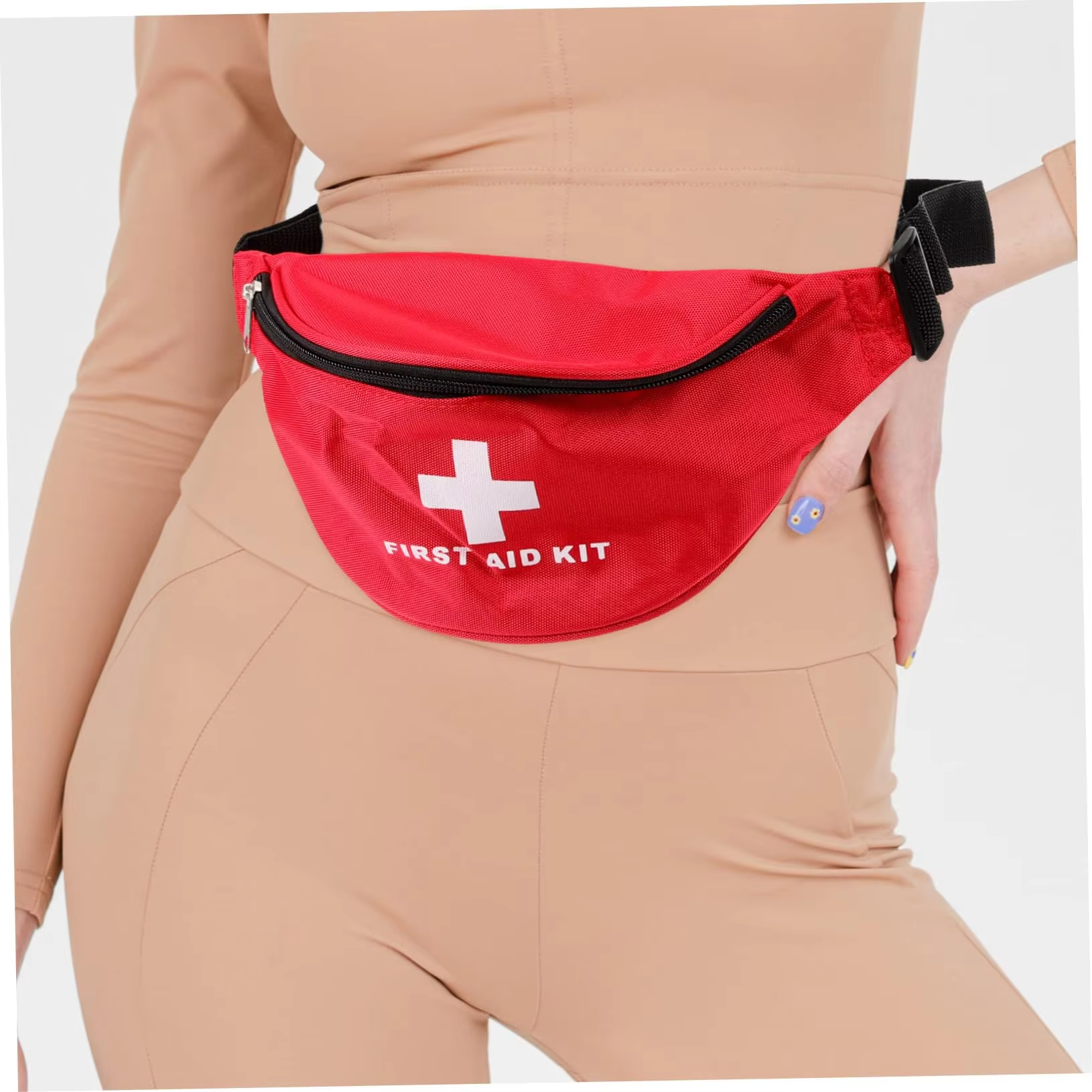 Sport Outdoor Red Emergency Medical Kit Crossbody Bag Portable Empty First Aid Kit Fanny Pack