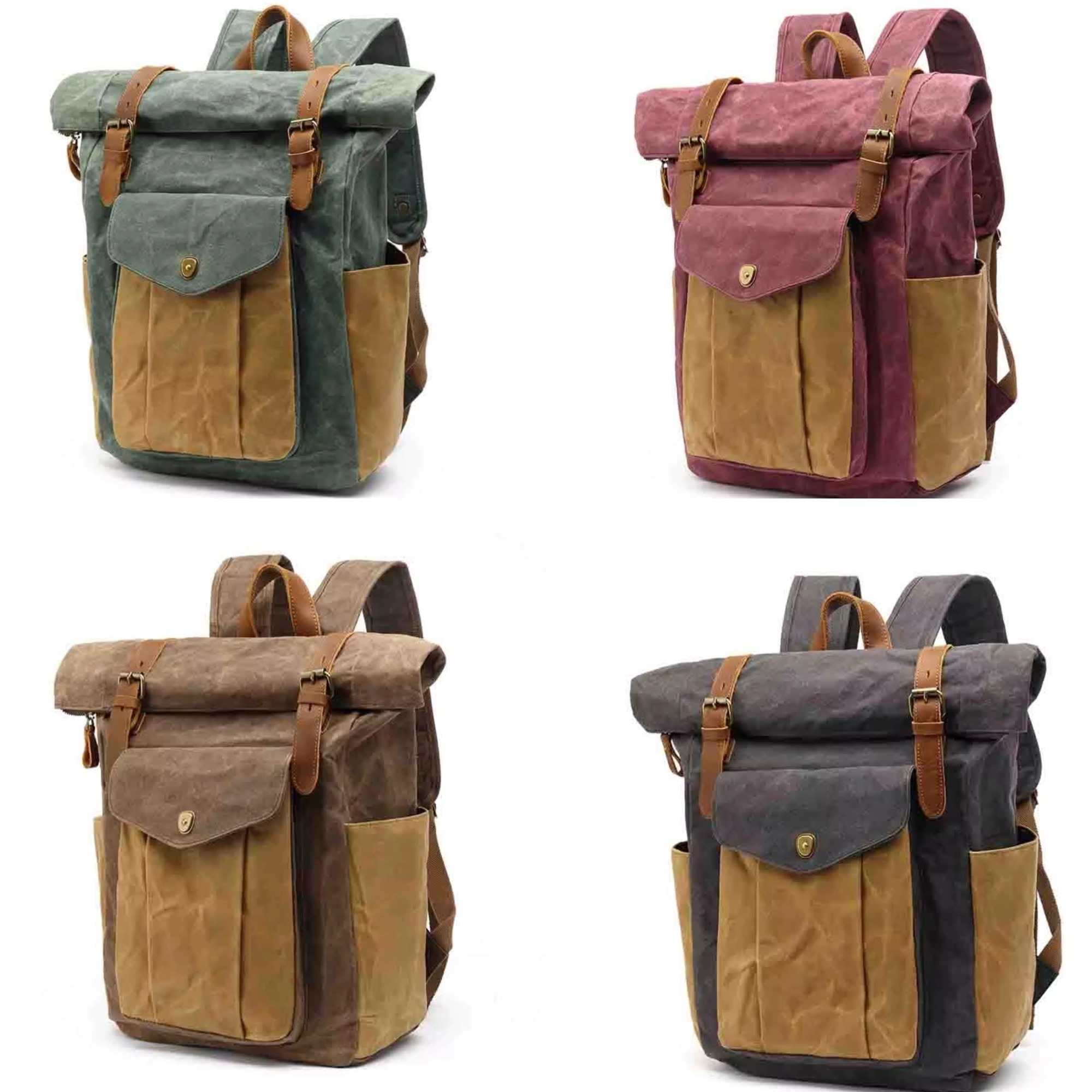  Retro Men Travel Backpack Travel Student Bag