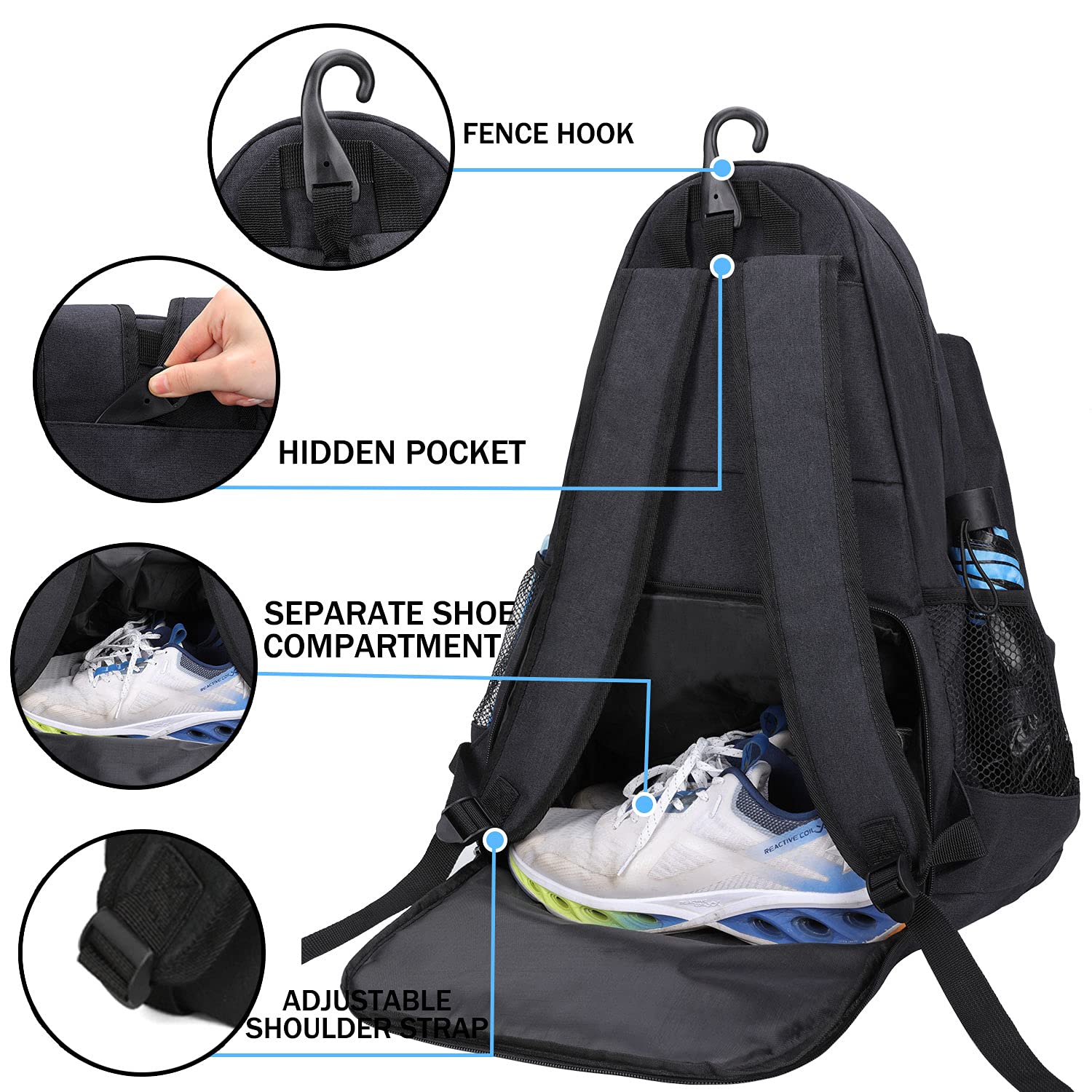 Waterproof Pickleball Badminton Racket Bag
