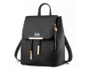  Leather Black Backpack Computer Travel Bag 