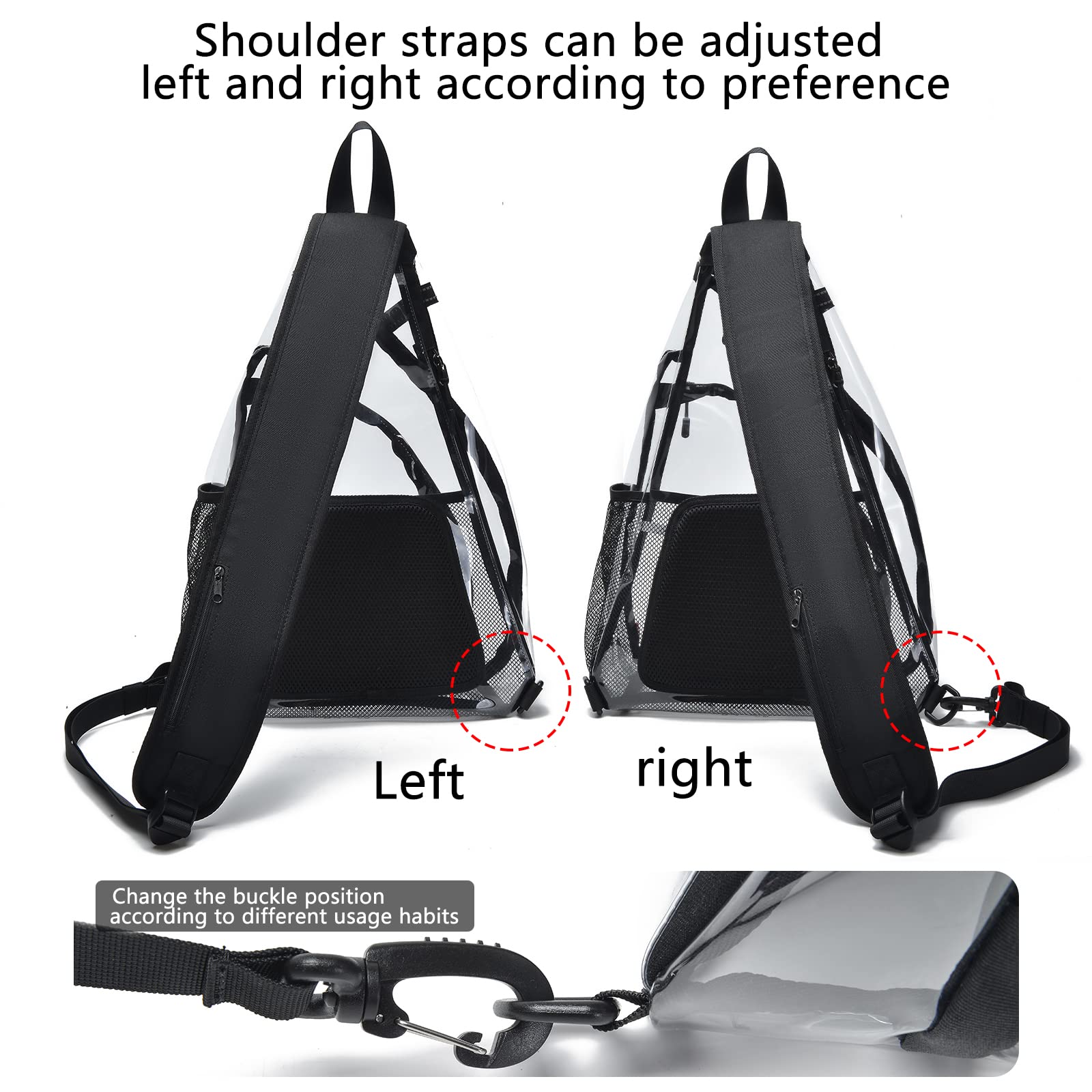 Pvc Clear Chest Sling Bag 