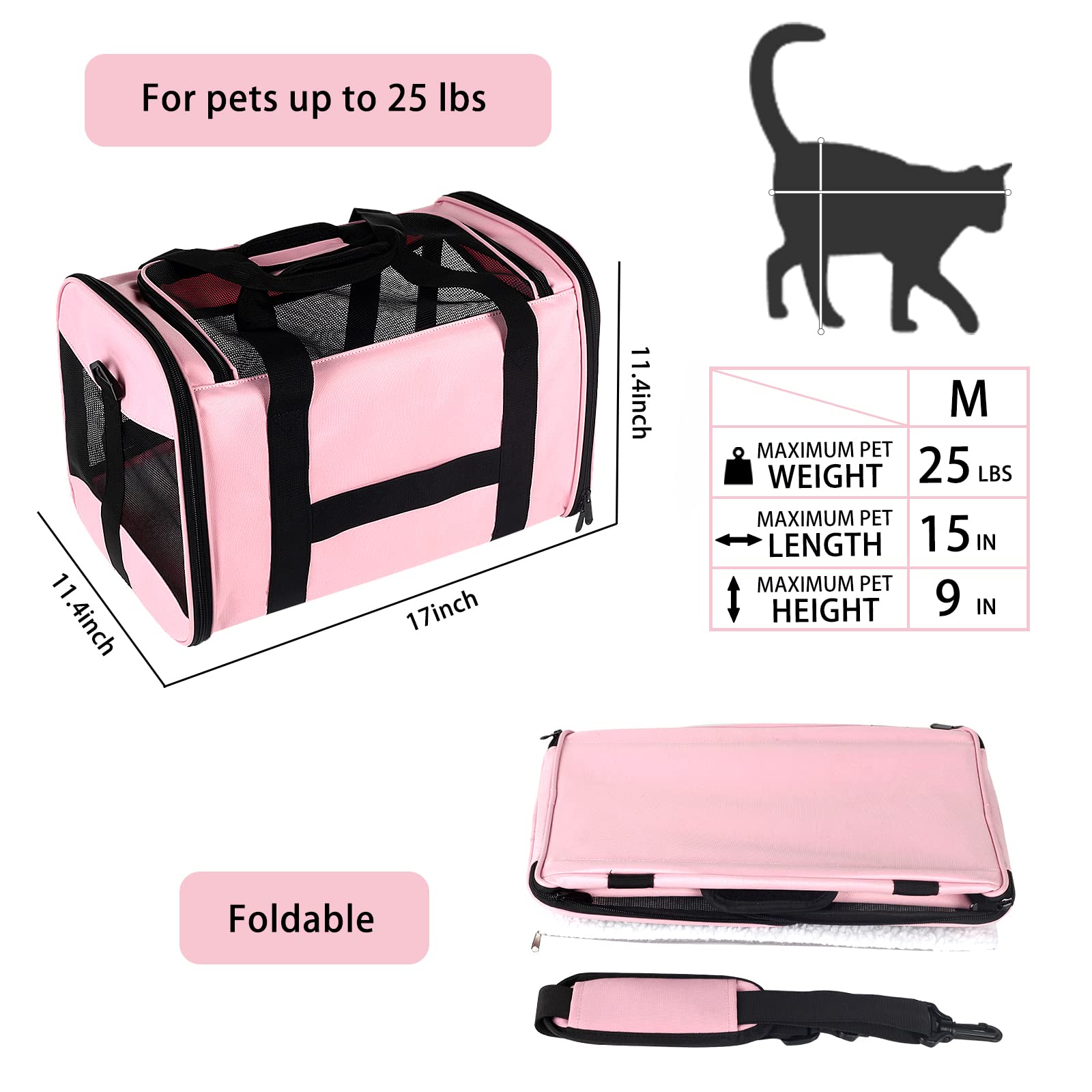  Cat Pet Carrier Airline Approved 