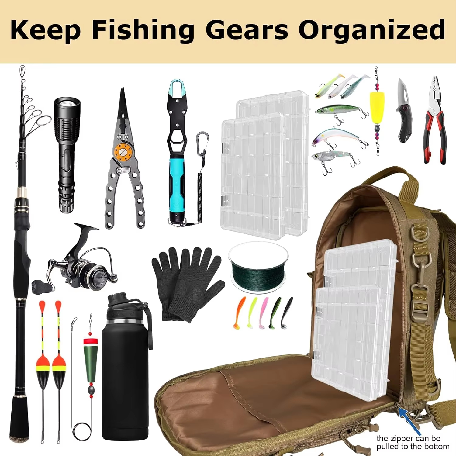  Waterproof Tackle Bag and Rod Holder