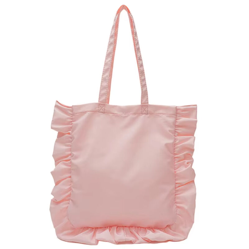 Ins Hot-selling Korean-style fresh and cute pleated lace shoulder bag for girls, student-style shoulder ba (7)