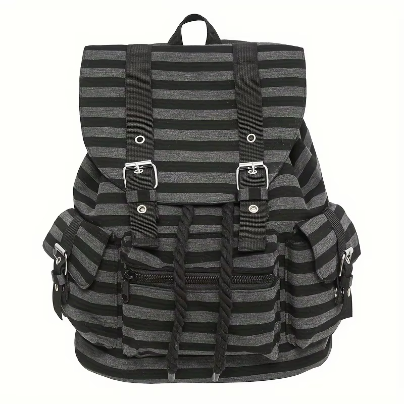 Fashionable Striped Travel Backpack Student Backpack 