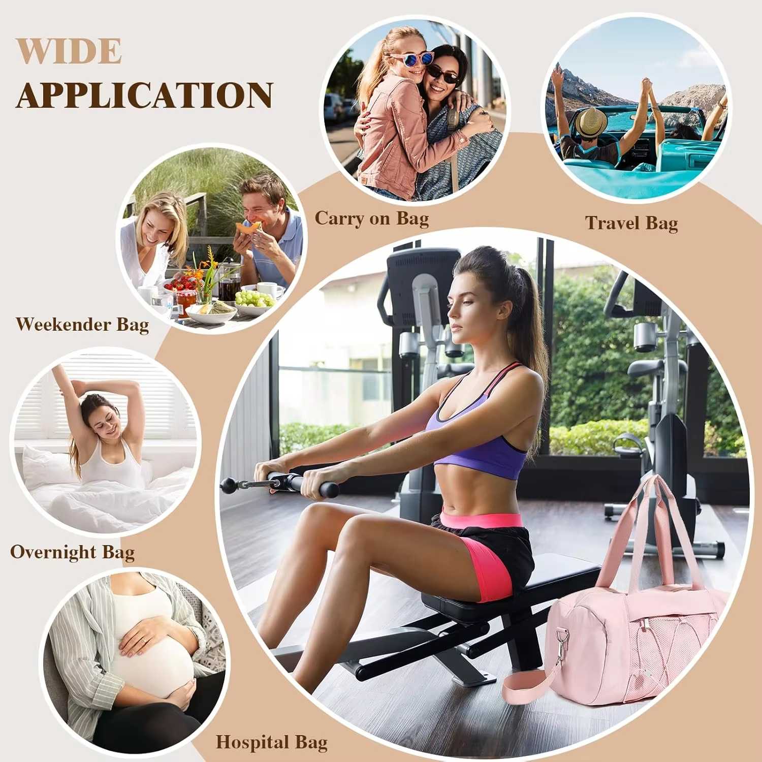  Gym Bag Unisex Travel Duffle Bag 