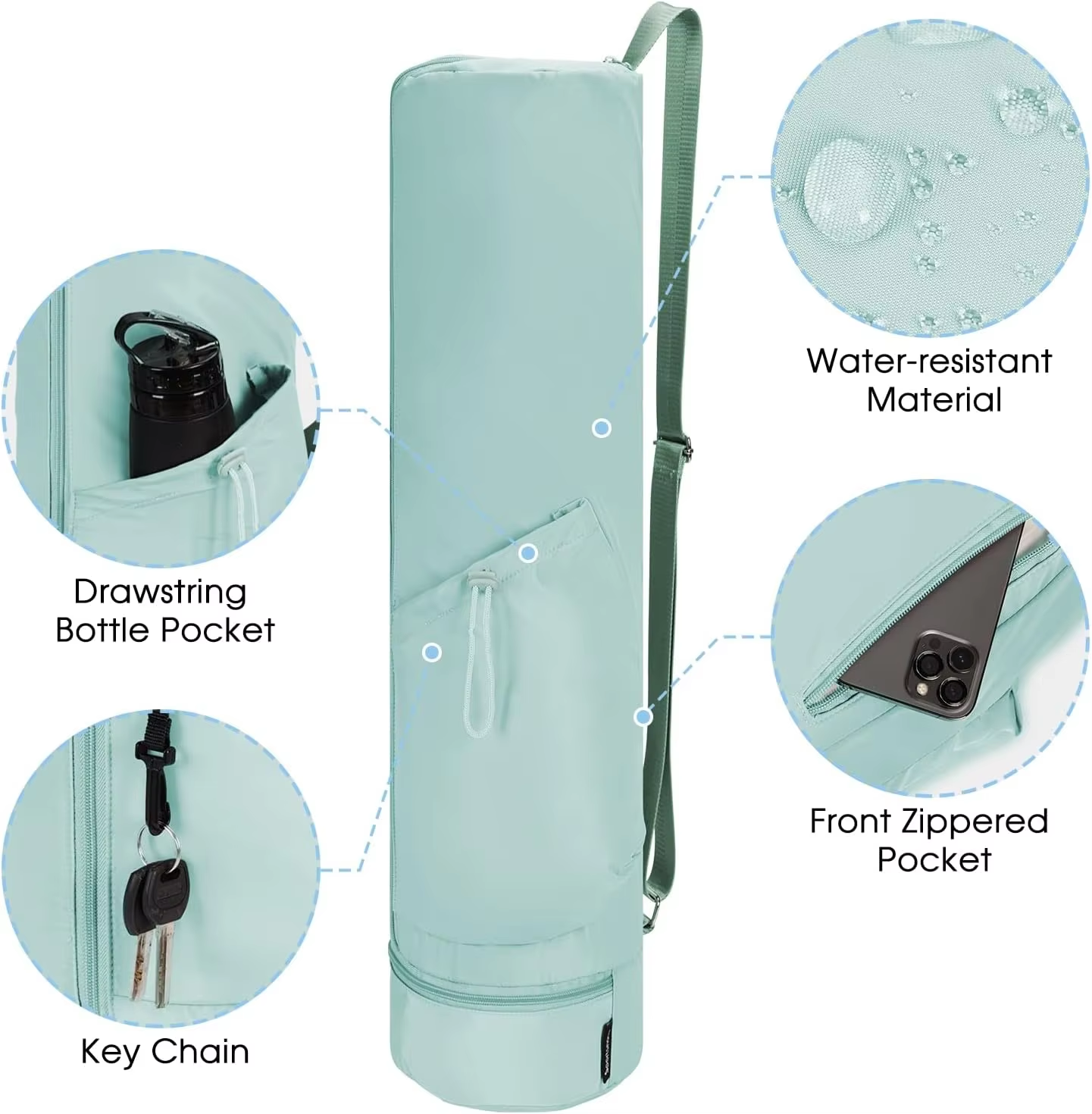  Portable Yoga Mat Bag With Adjustable Strap 