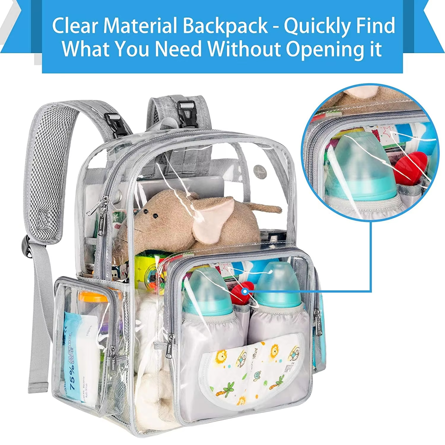 Diaper Bag Backpack Baby Bag Transparent Pvc