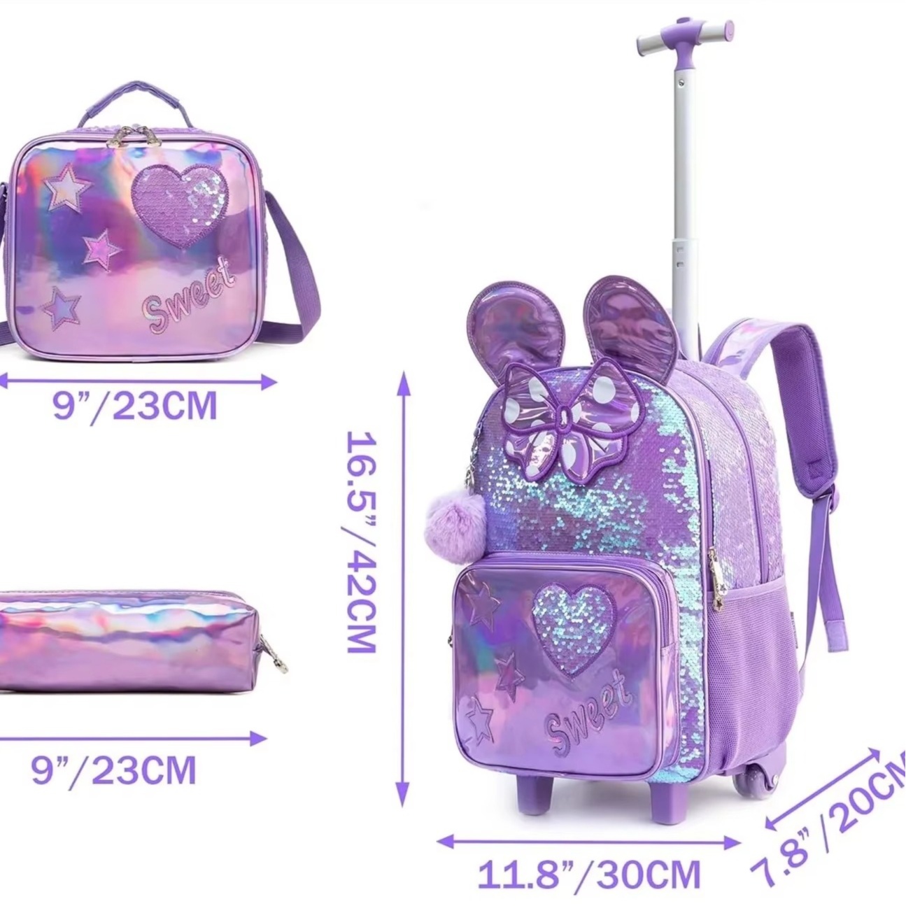 Cute Sequin Girl Backpack