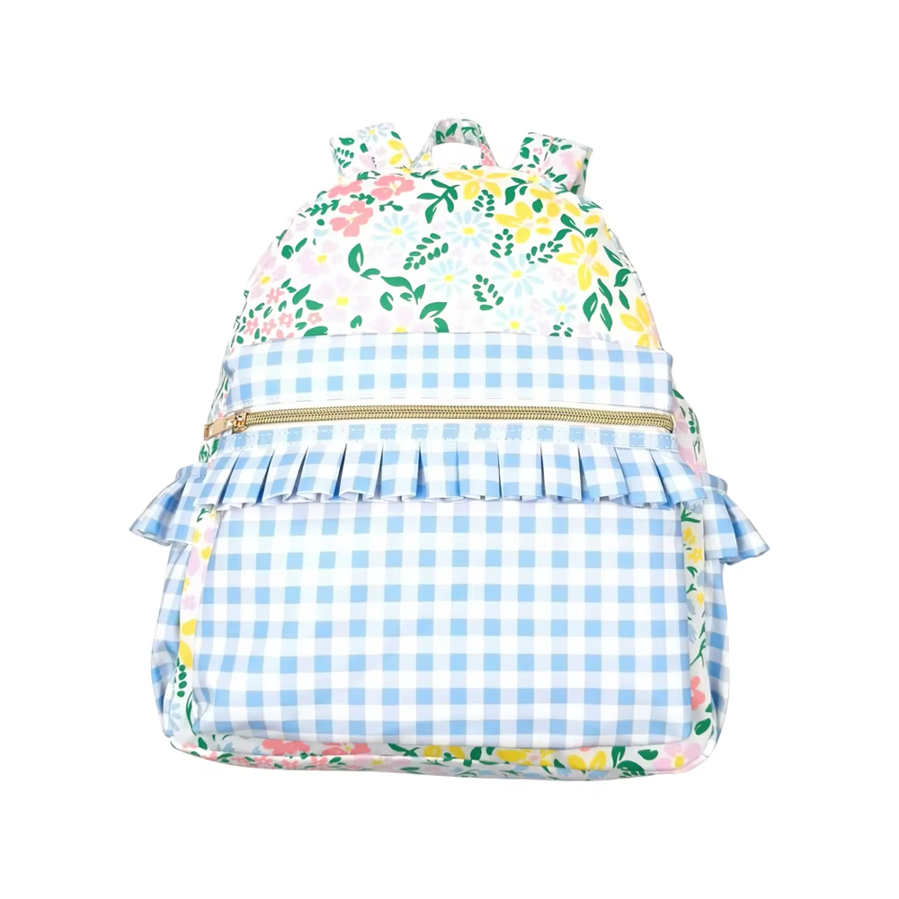 Flower Lace Checkered Kids Backpack