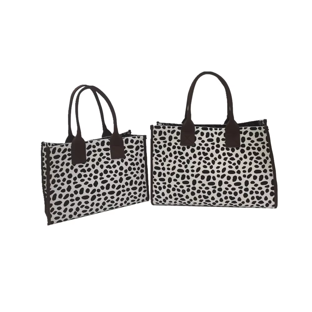 Fashion Spots Leopard Tote Bag Ladies Hand Bags