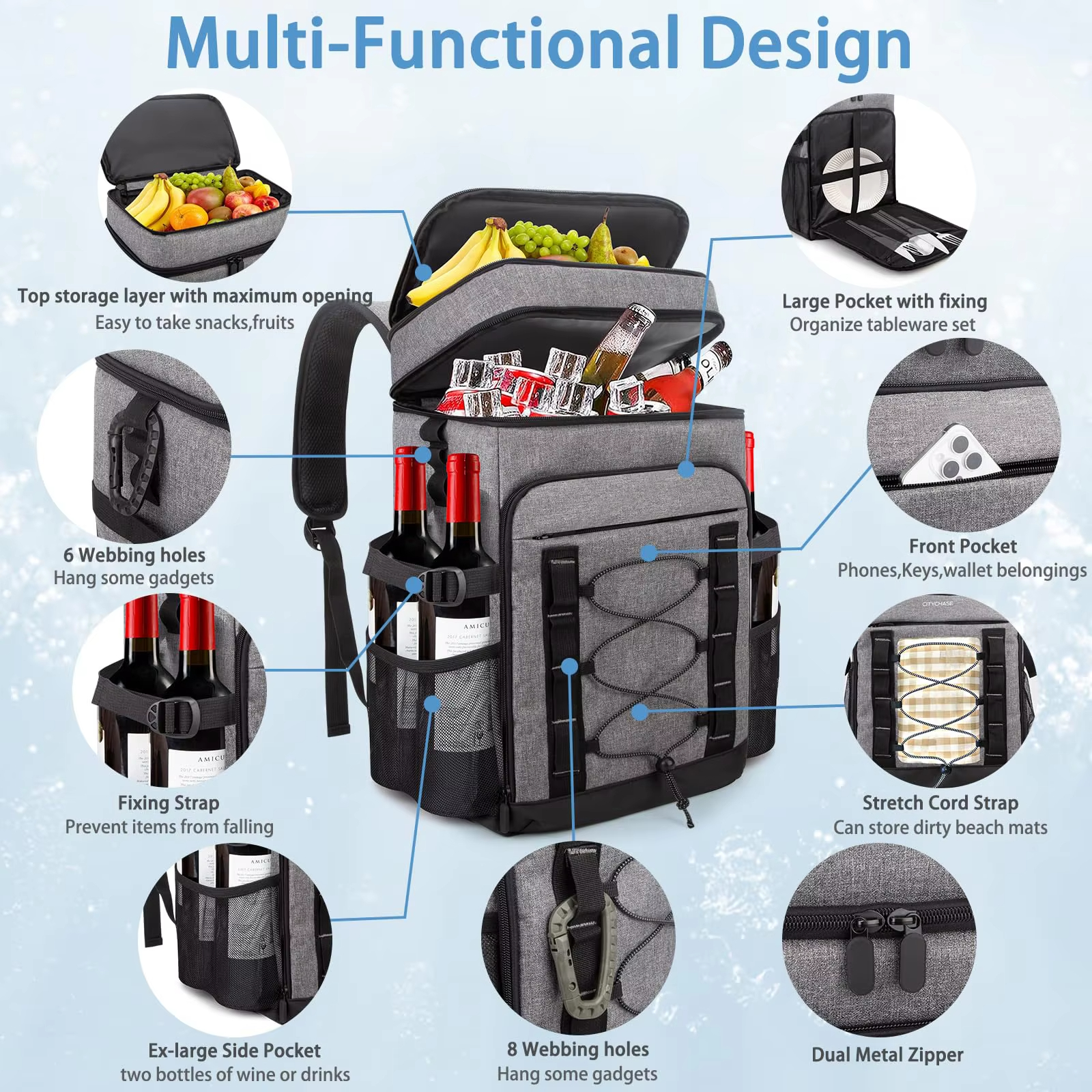 Waterproof Backpack Cooler Bag Lightweight 