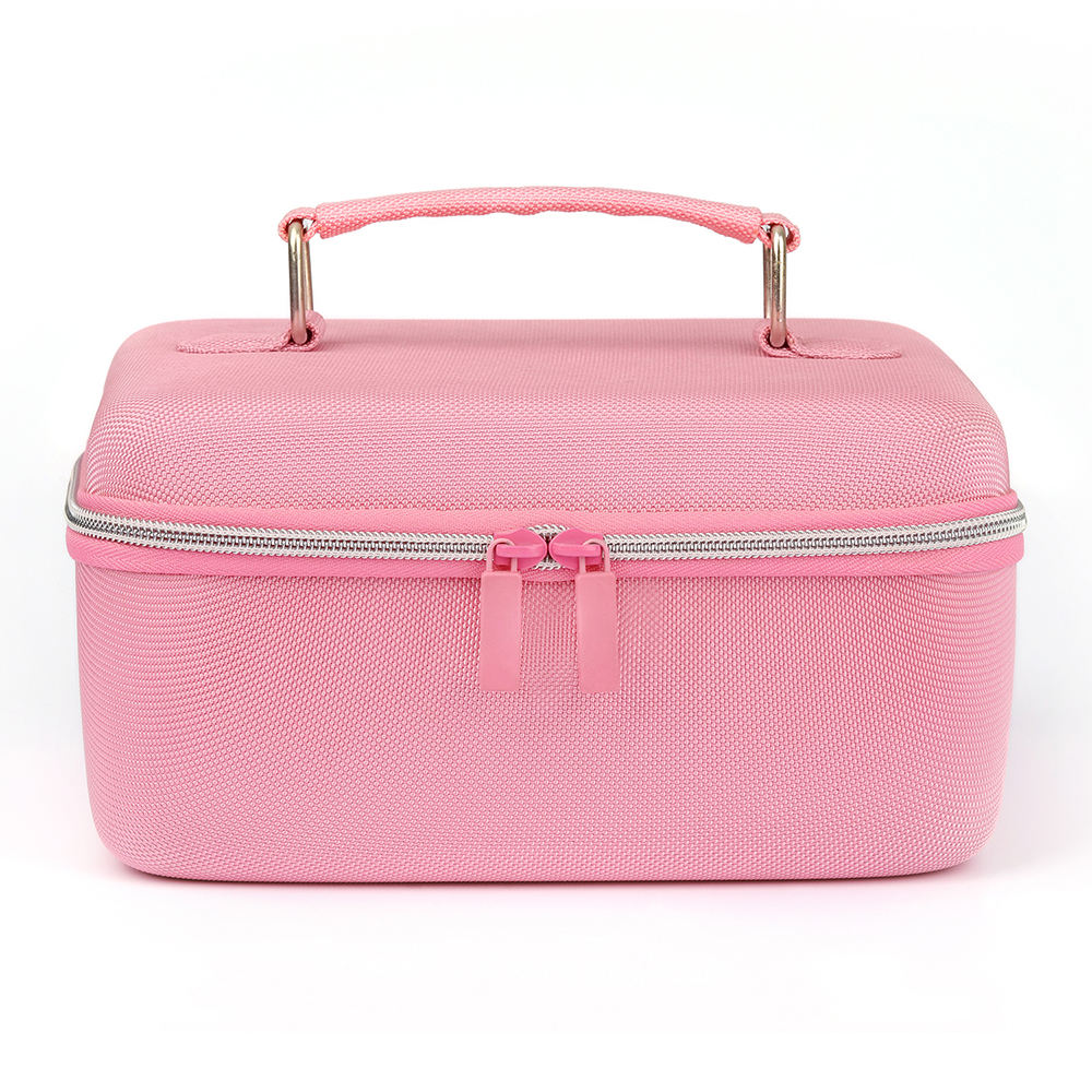 Customized Pink Waterproof Cosmetic Bag With Handle 