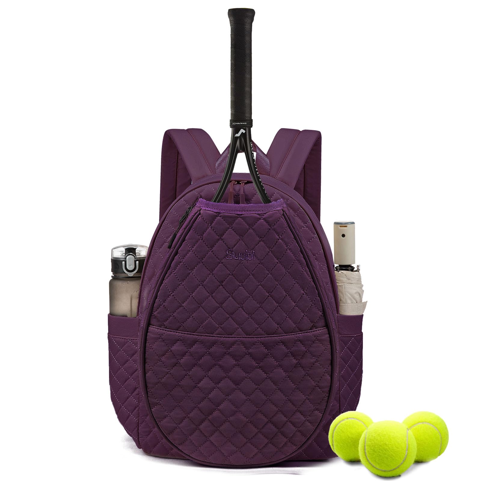 Tennis Racket Backpack Waterproof Canvas Bag for Pickleball Paddles and Badminton Portable