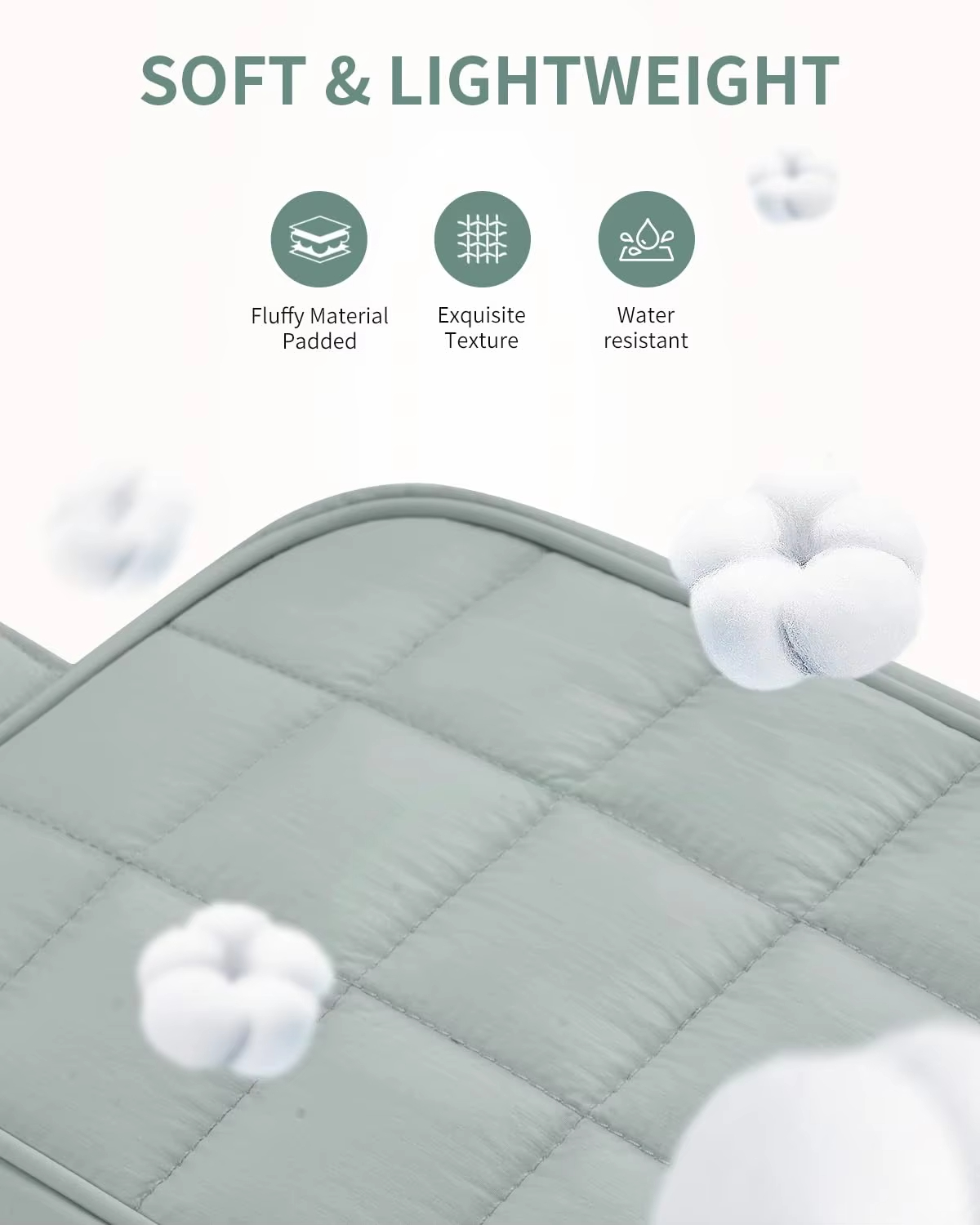  Soft Lightweight Puffer Pouch Cosmetic Bags