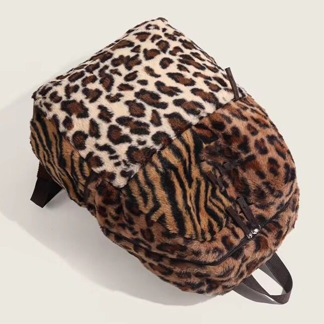  Popular Leopard Print Patchwork Backpack