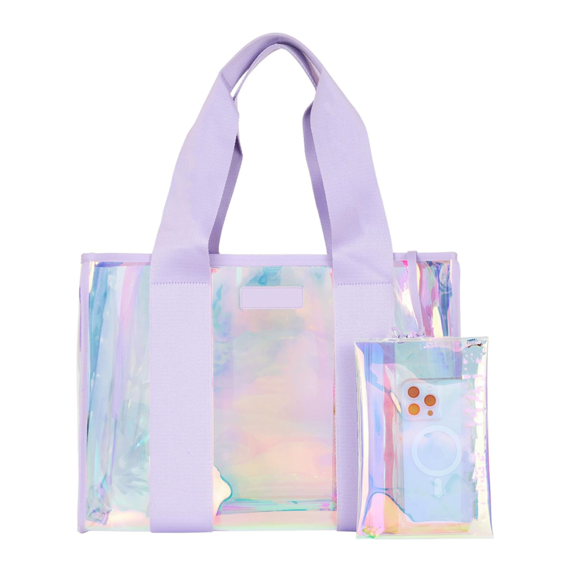 Iridescent Clear Tote Bag for Beach