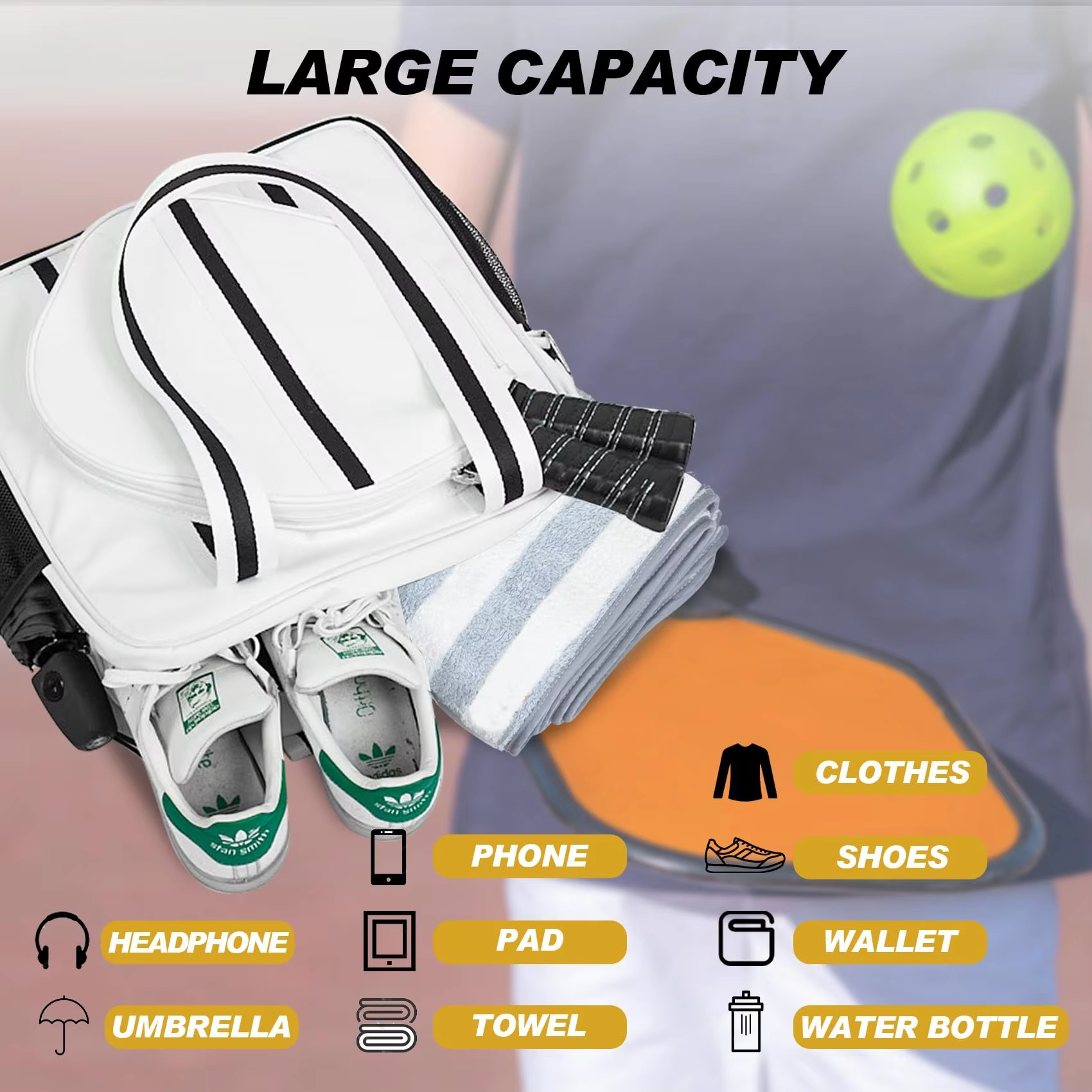 Badminton Pickleball Tote Bag Casual