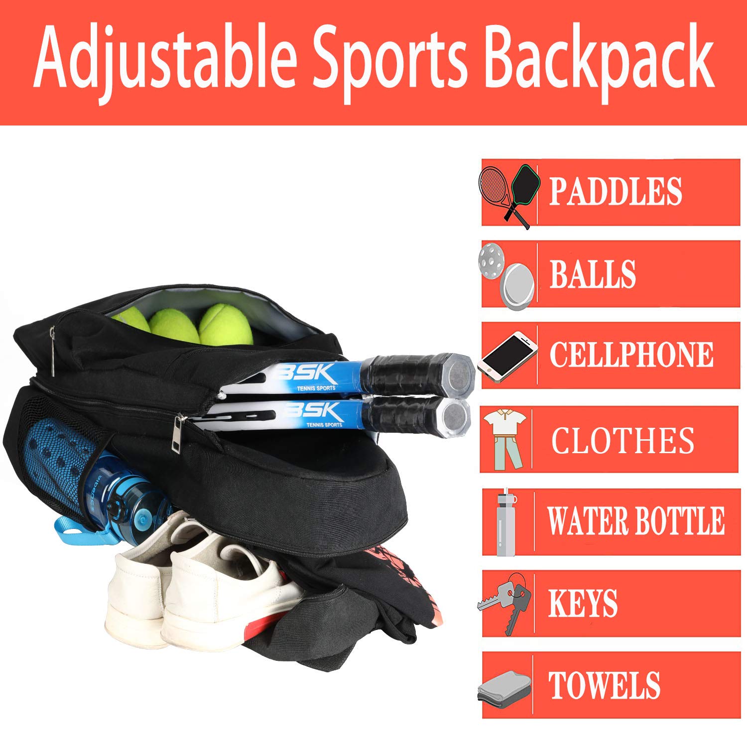 Waterproof Pickleball Badminton Racket Bag