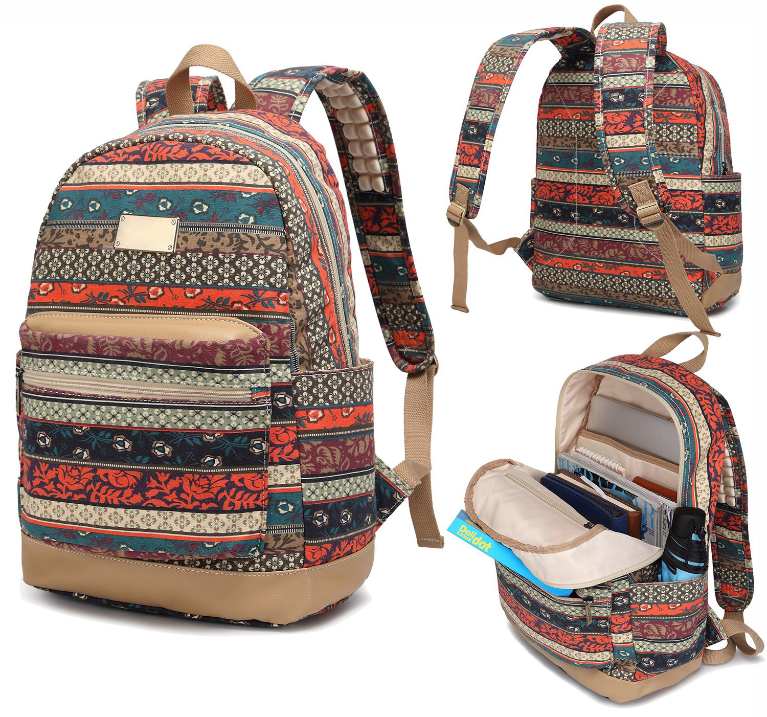 New Bohemian Waterproof Student Laptop Backpack 