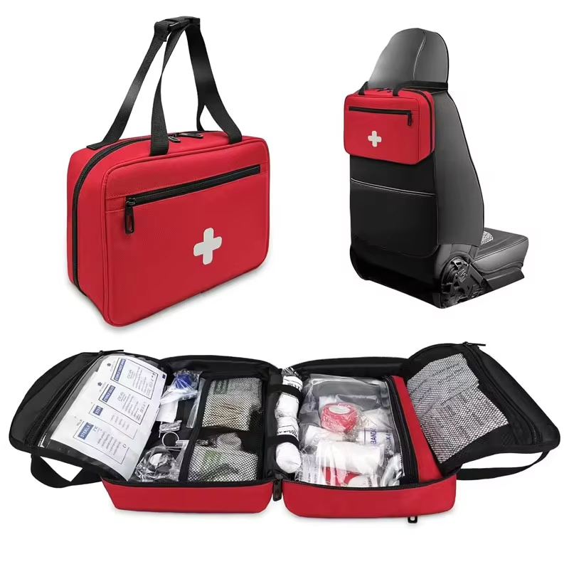 Custom Logo Wholesale First Aid Bag Multi-pocket Empty Emergency Treatment Medical Bag for Home Office Traveling Hiking Trip