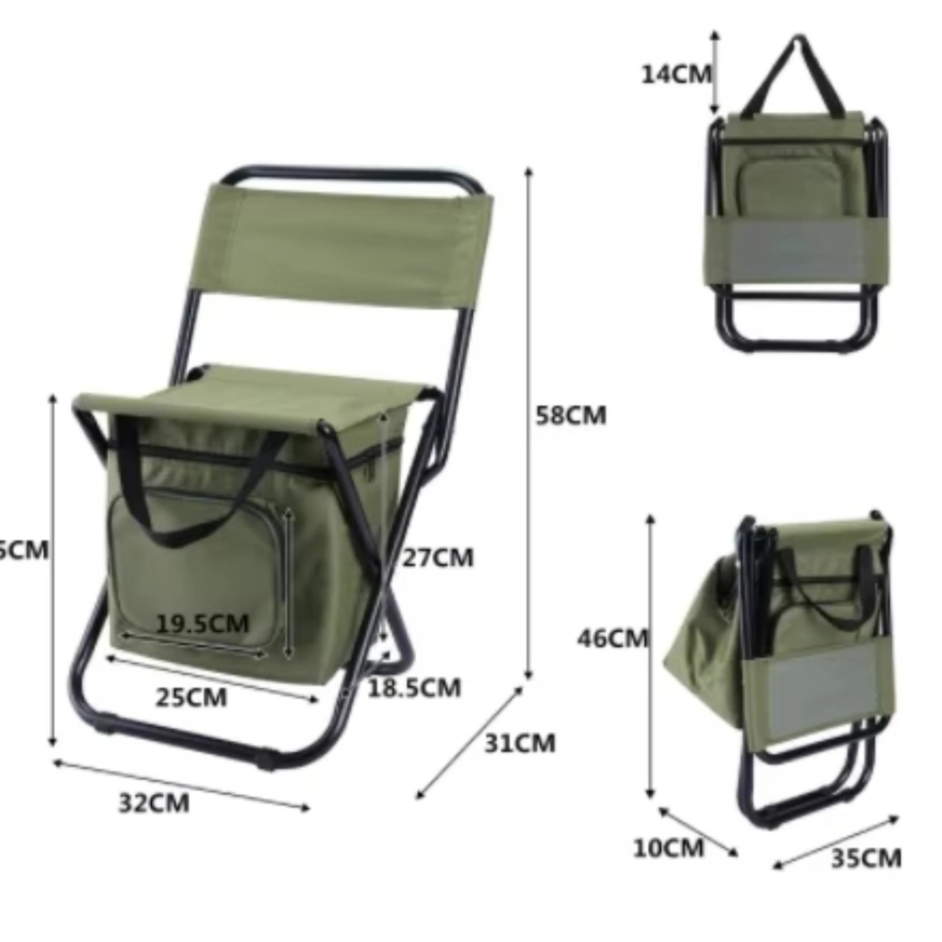  Fishing Chair Built Storage Case Back 