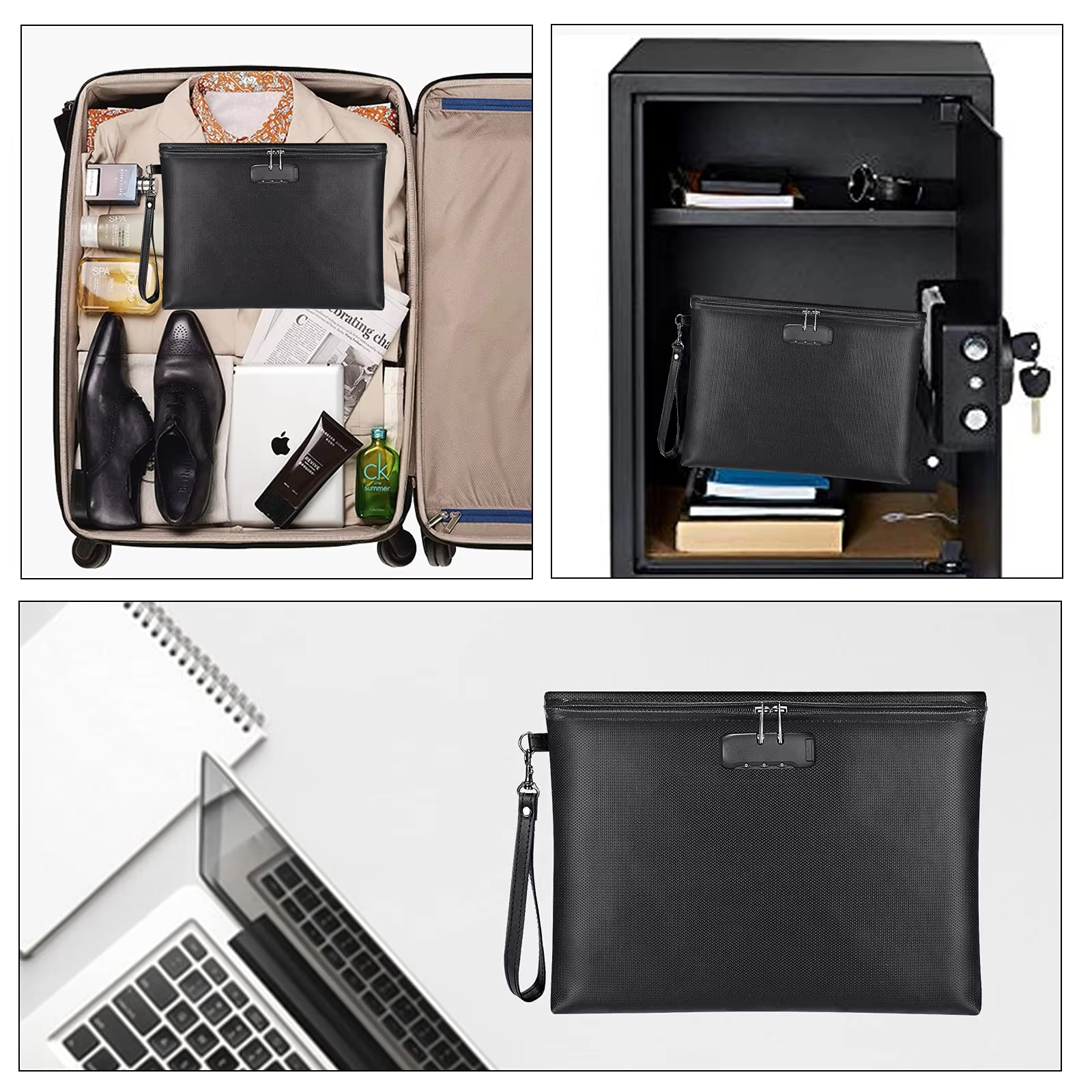  Fireproof Safe Money Bag Document Bag 