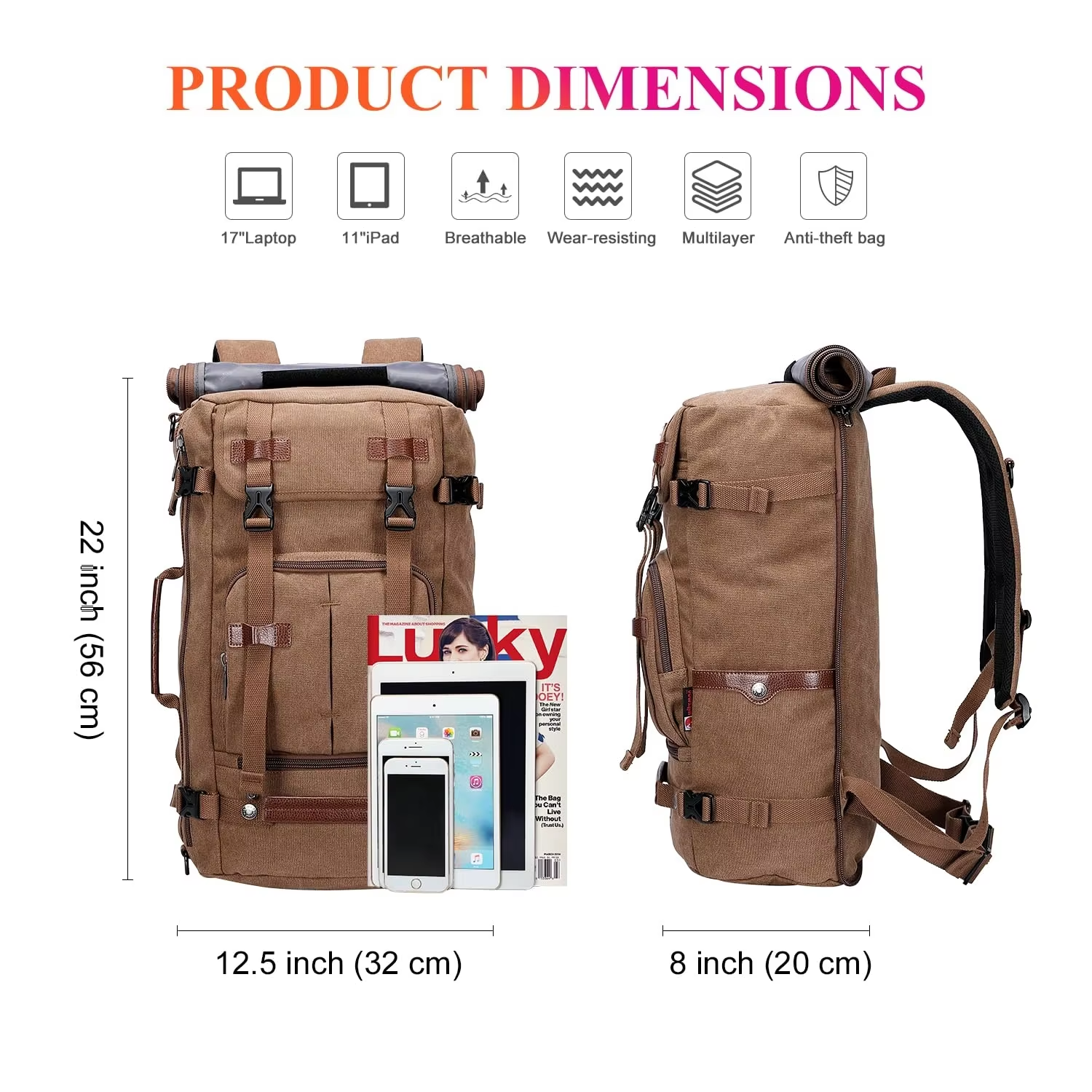 Waterproof Travel Backpack Vintage