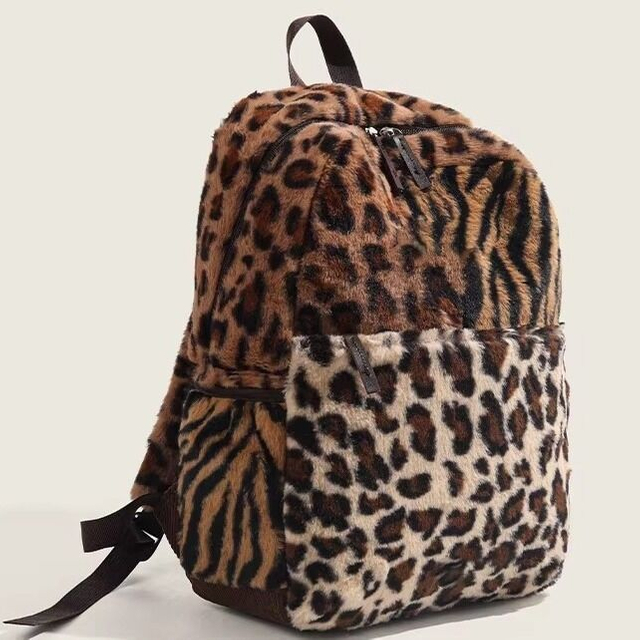  Popular Leopard Print Patchwork Backpack