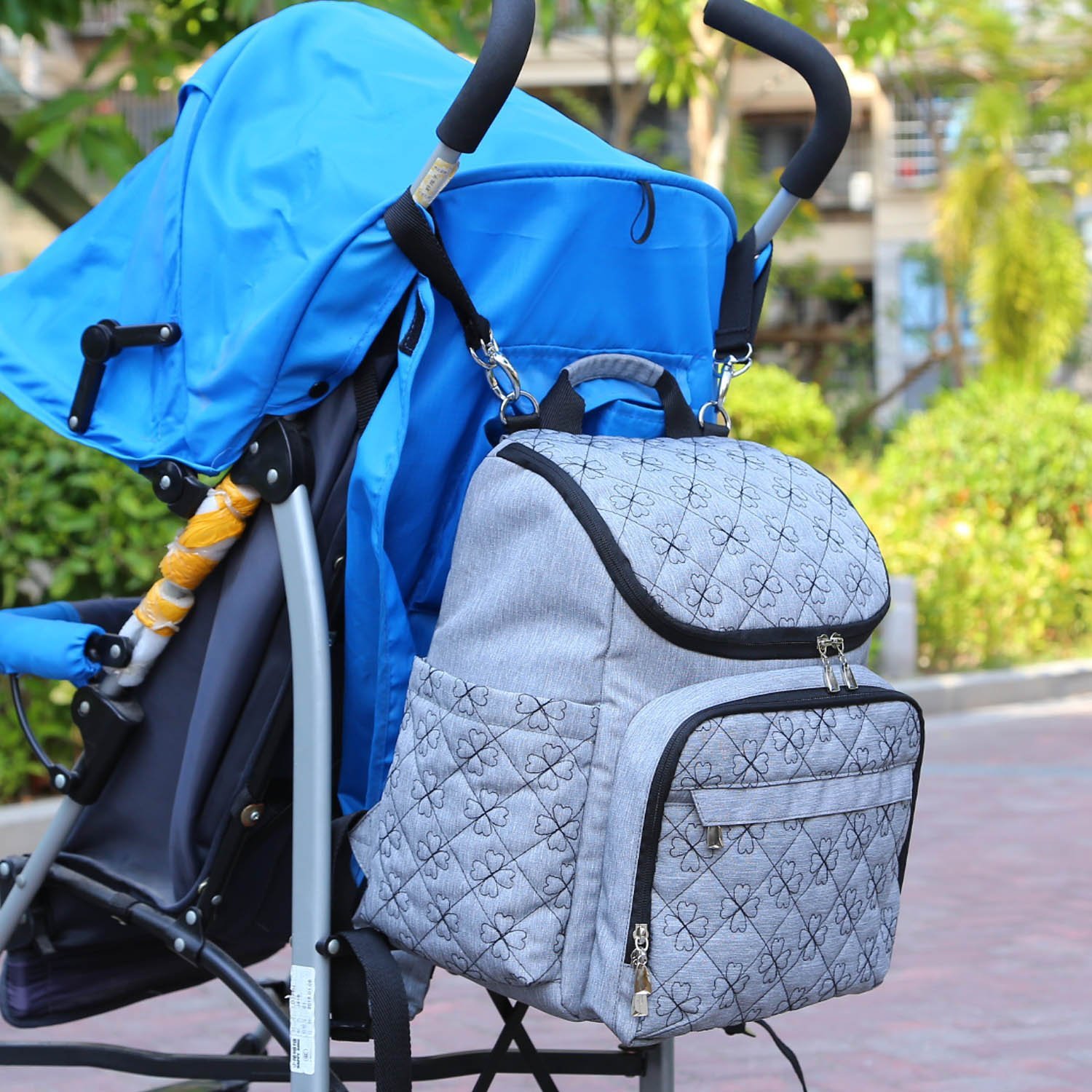 Diaper Bag Backpack with Baby Stroller Straps