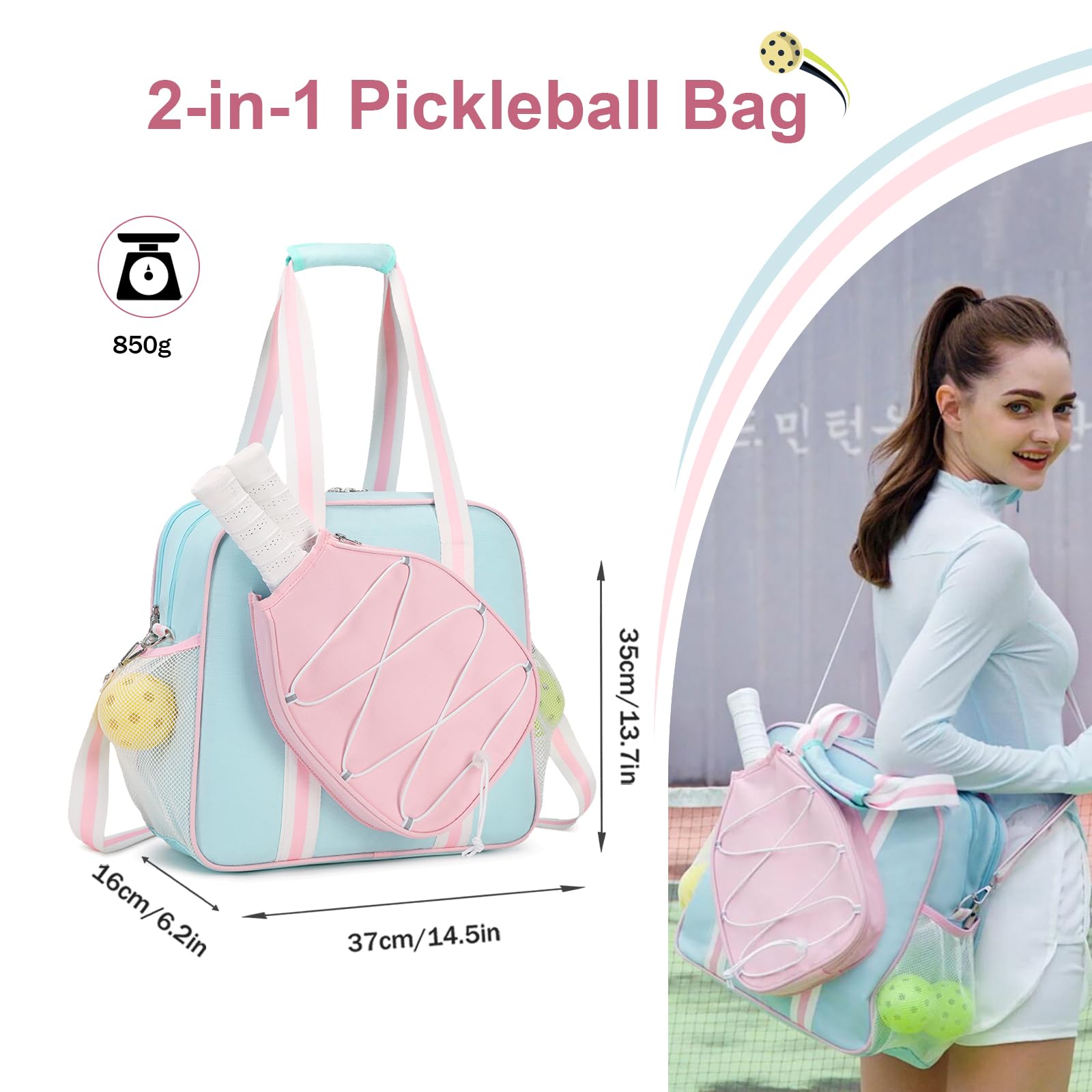Badminton Pickleball Tote Bag