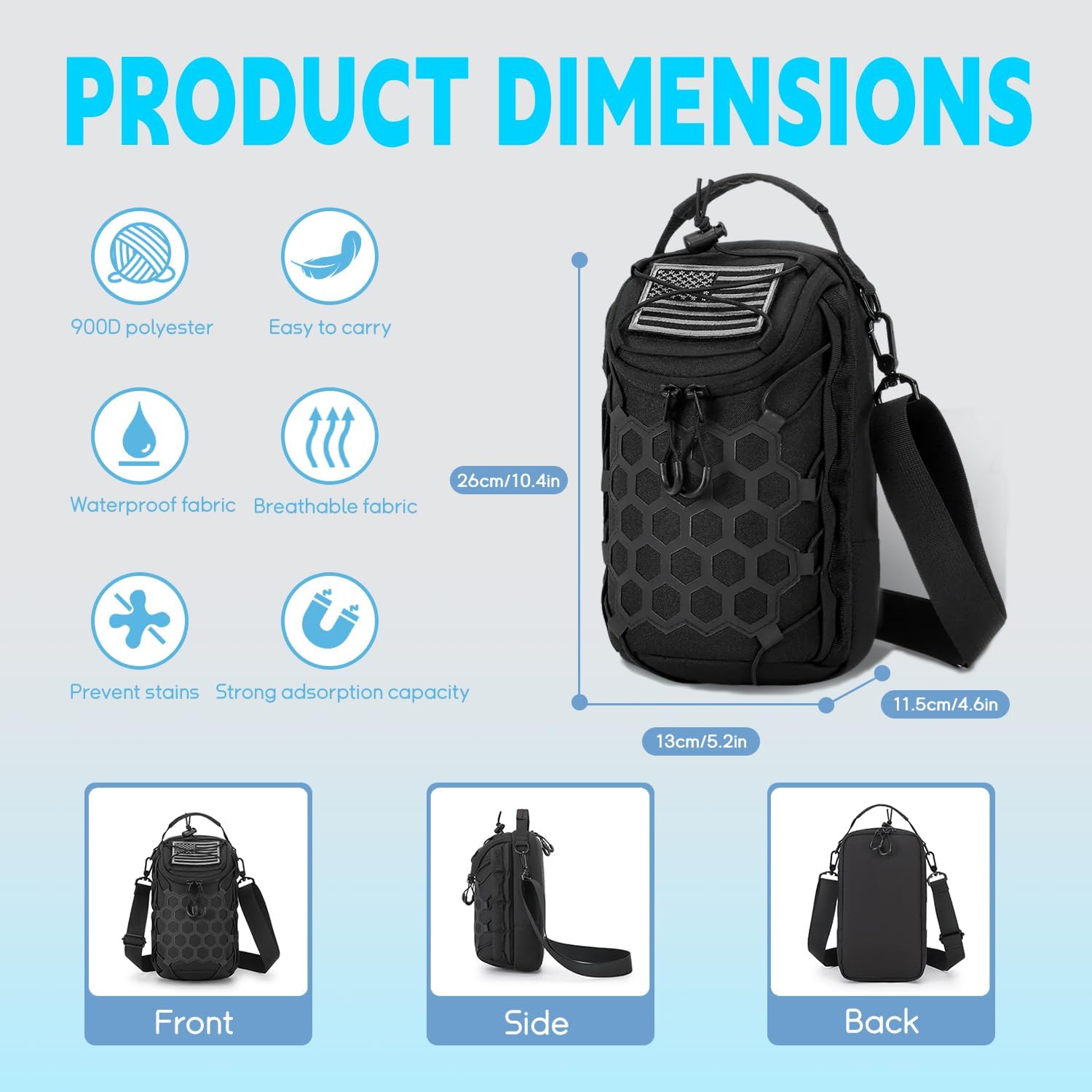 Magnetic Gym Bag, Crossbody Bag