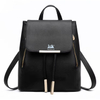  Leather Black Backpack Computer Travel Bag 
