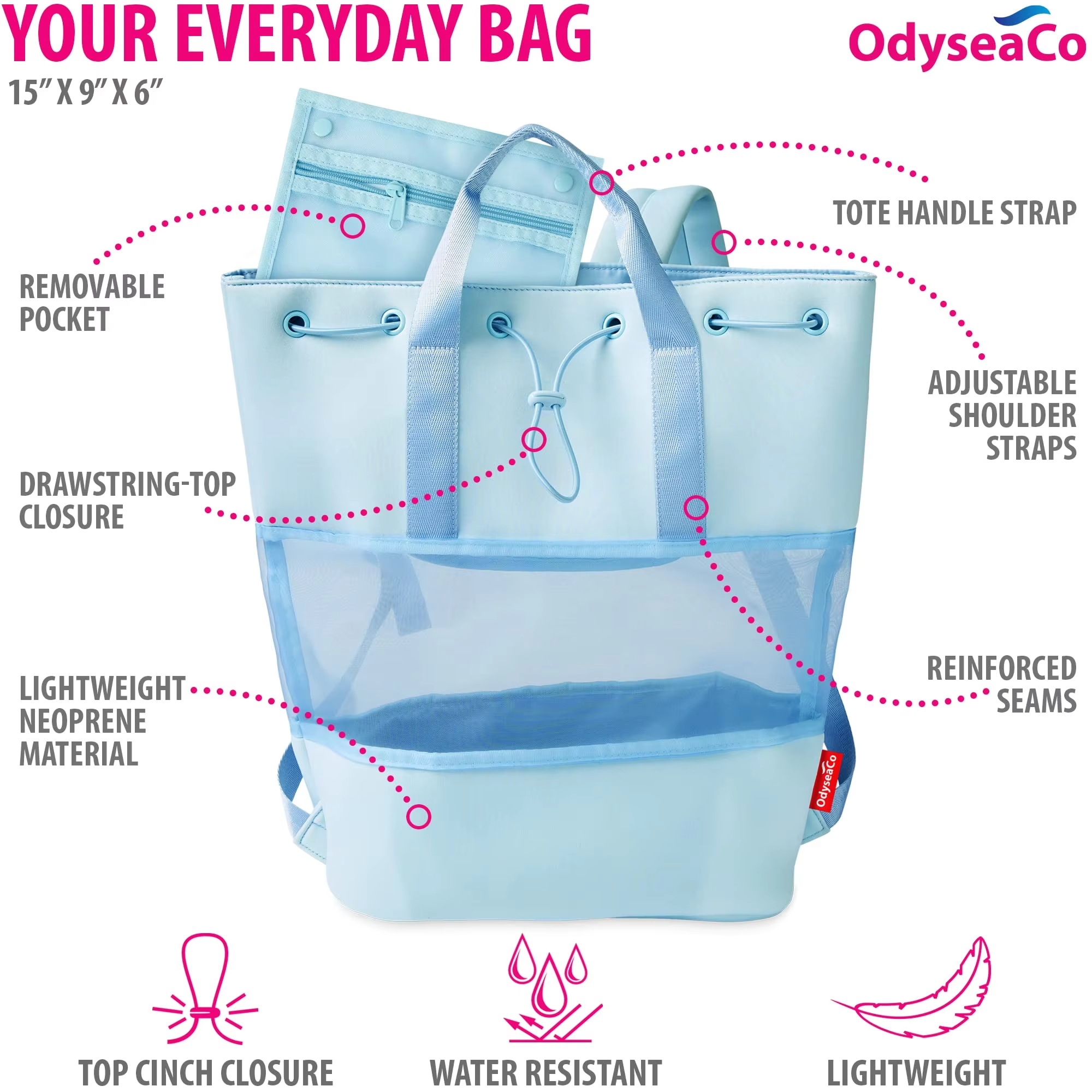 Mesh Drawstring Sports Gym Bag