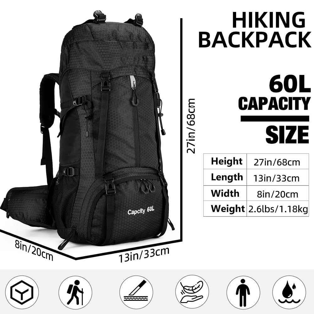 60L Outdoor Travel Climbing Daypack 