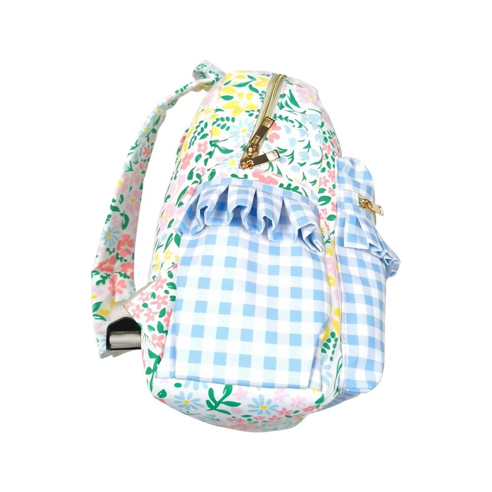 Flower Lace Checkered Kids Backpack