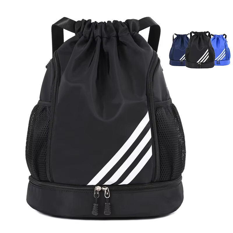 Student Backpack Drawstring Bag Shoe Compartment