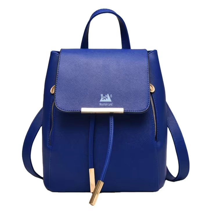  Leather Black Backpack Computer Travel Bag 