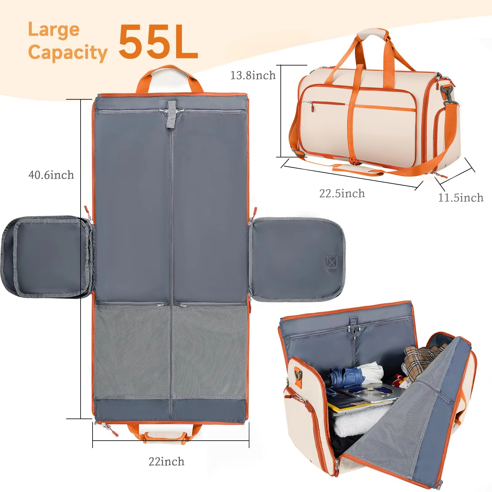 Custom Logo Garment Luggage Gym Duffle Bag