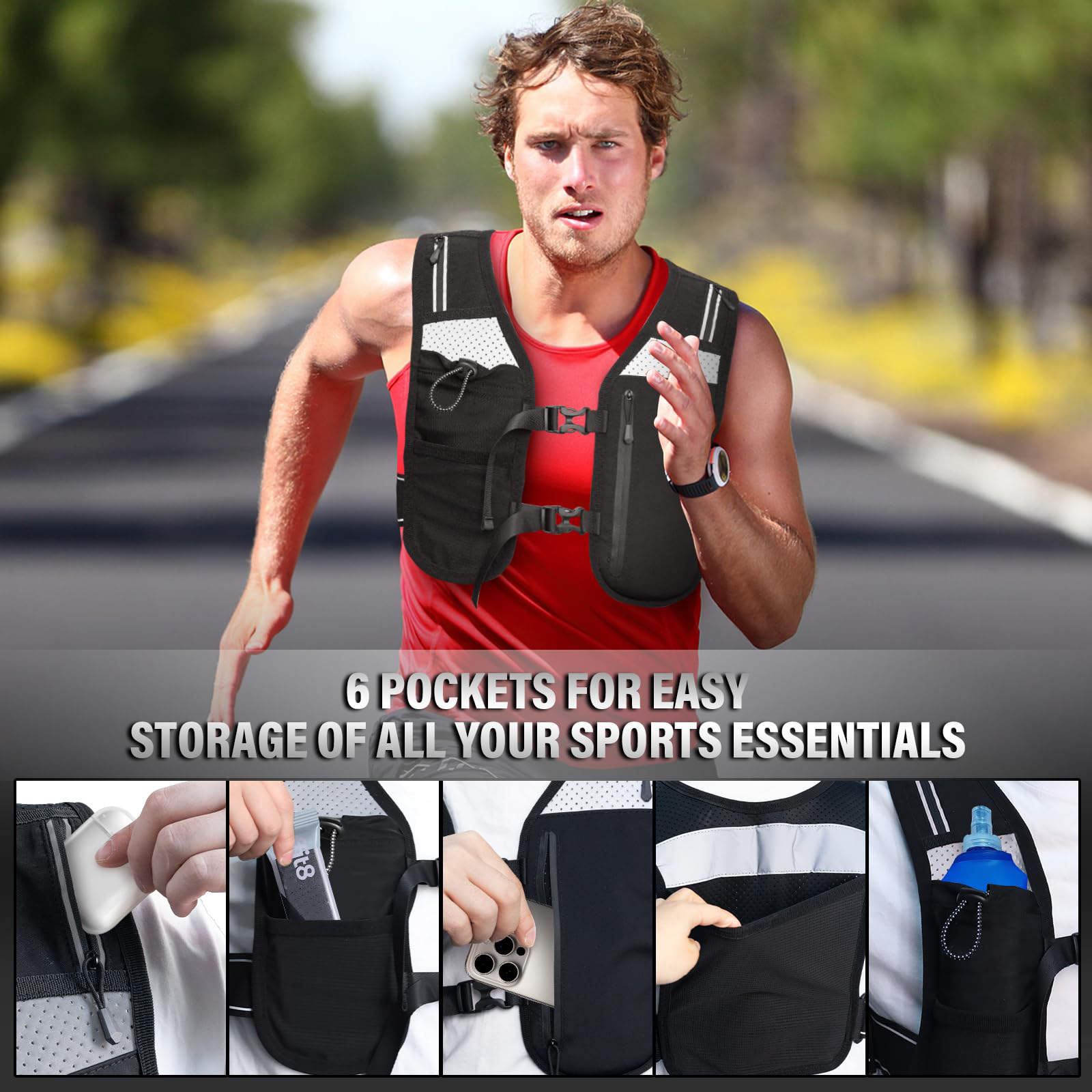 Reflective Breathable Neoprene running bag