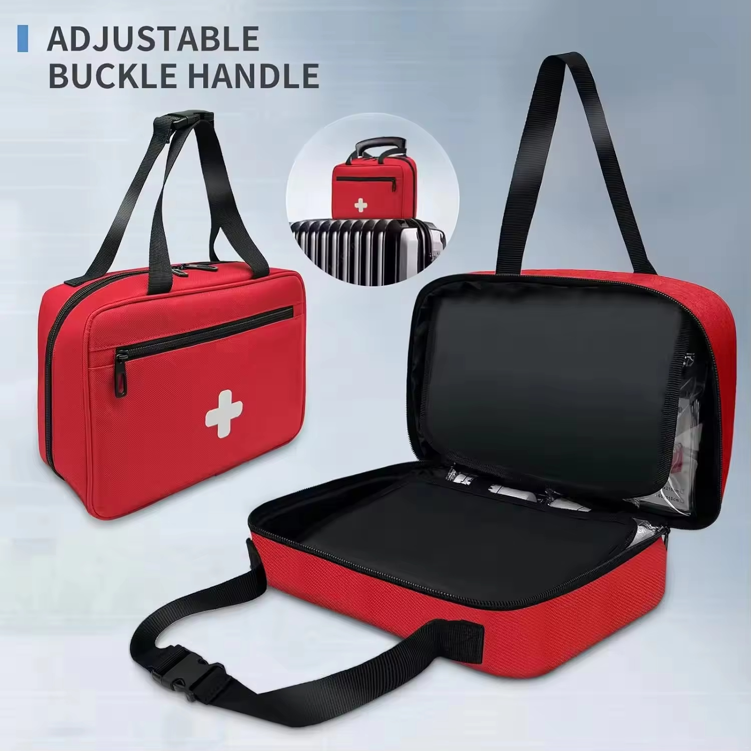 Custom Logo Wholesale First Aid Bag Multi-pocket Empty Emergency Treatment Medical Bag for Home Office Traveling Hiking Trip
