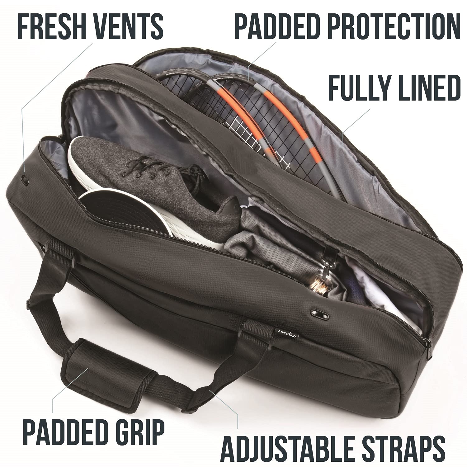  Tennis & Racquetball Bag for Men & Women Pickleball Paddle Holder Sports Equipment bag