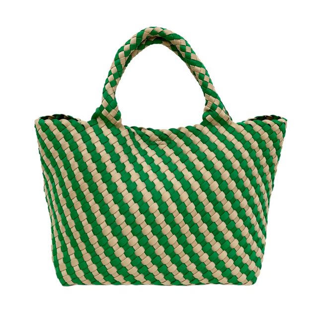 Woven Handbag Fashionable Check Pattern Bag
