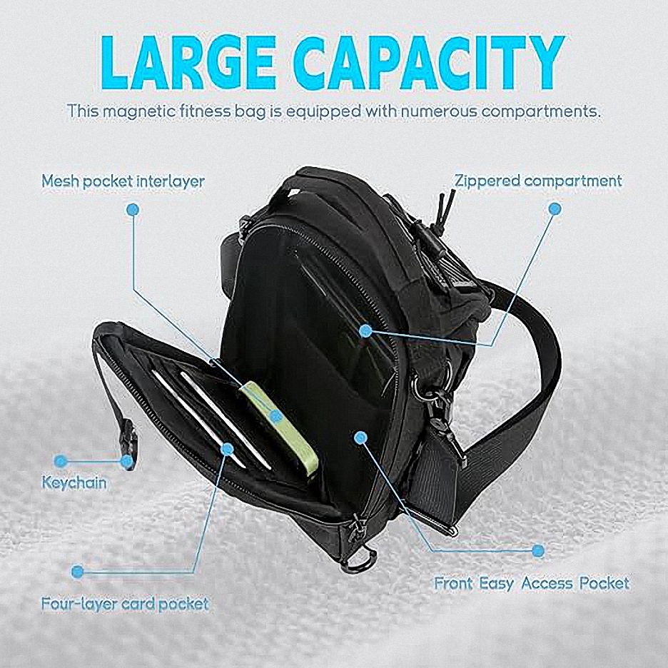 Magnetic Gym Bag, Crossbody Bag